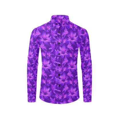 Amaryllis Pattern Print Design AL03 Men's Long Sleeve Shirt