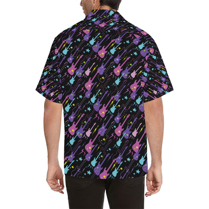 Electric Guitar Pattern Print Design 02 Men's Hawaiian Shirt