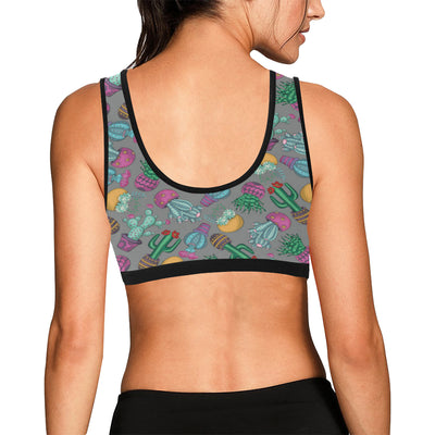 Cactus Colorful Print Pattern Sports Bra