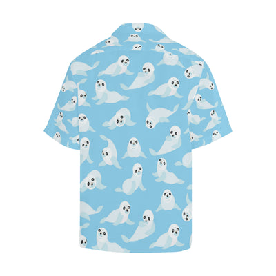 Sea Lion Cute Pattern Print Design 03 Men's Hawaiian Shirt