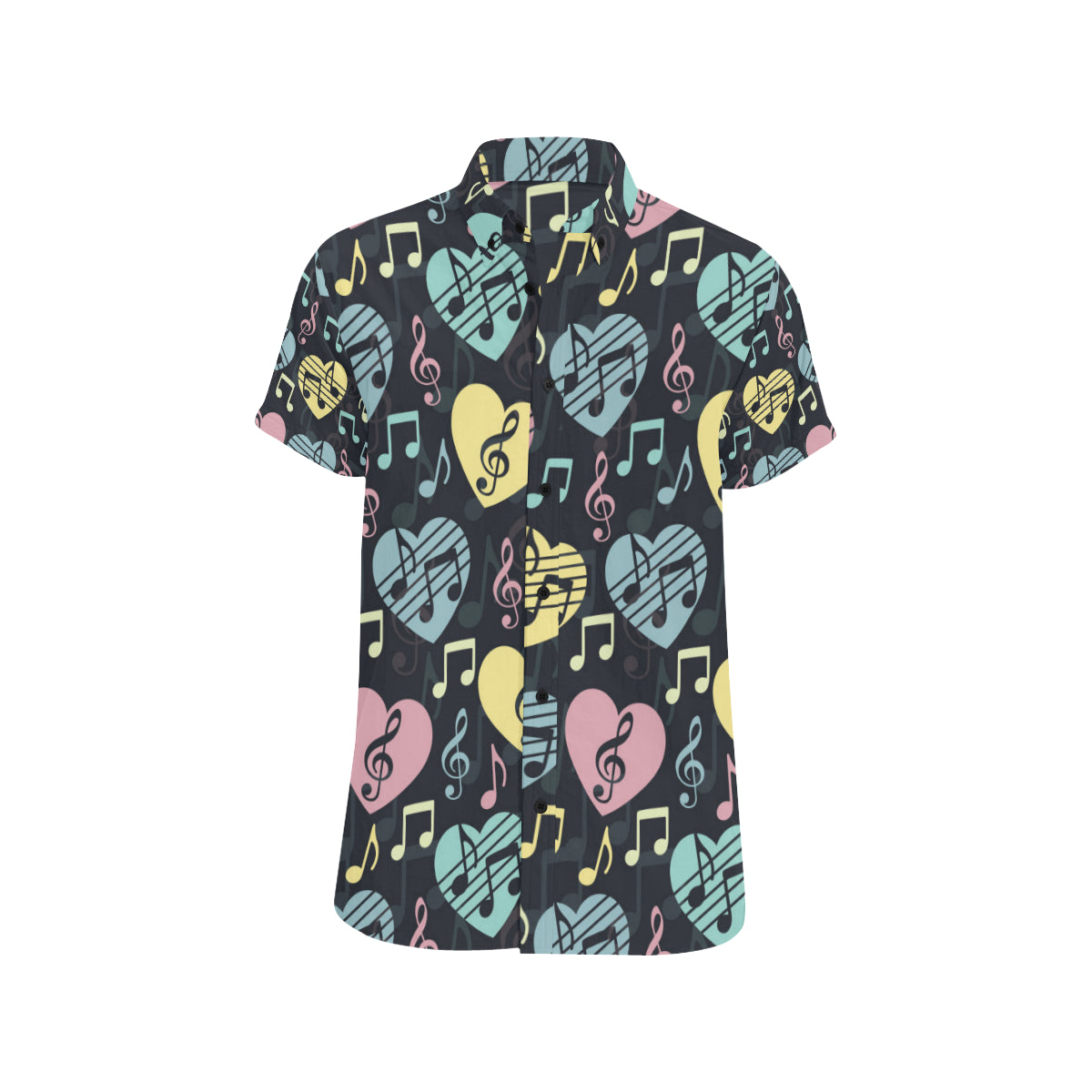 Music note Pattern Print Design A03 Men's Short Sleeve Button Up Shirt