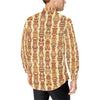 Tiki Orange Vertical Pattern Men's Long Sleeve Shirt