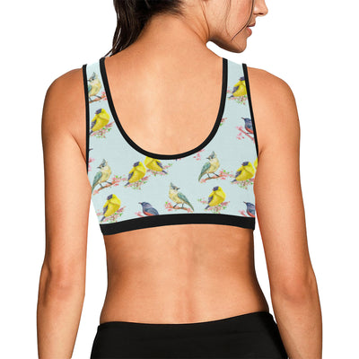 Bird Sweet Themed Print Pattern Sports Bra