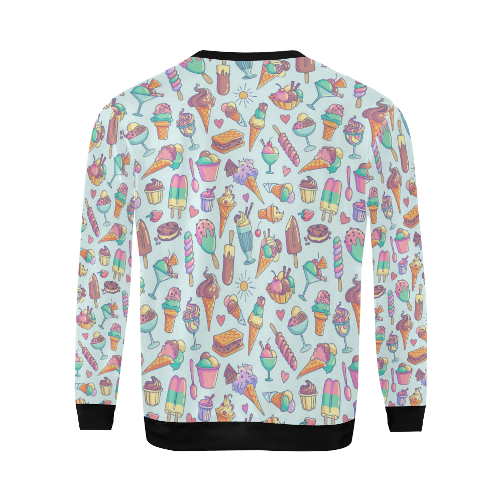 Ice Cream Pattern Print Design IC02 Men Long Sleeve Sweatshirt