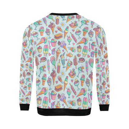 Ice Cream Pattern Print Design IC02 Men Long Sleeve Sweatshirt