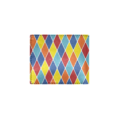 Harlequin Pattern Print Design 01 Men's ID Card Wallet