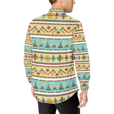 American indian Life Pattern Men's Long Sleeve Shirt