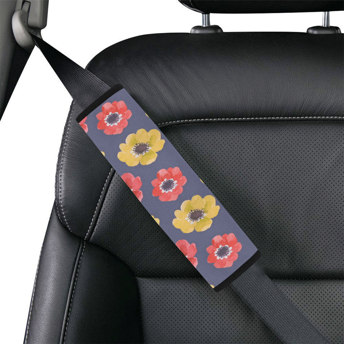 Anemone Pattern Print Design AM010 Car Seat Belt Cover