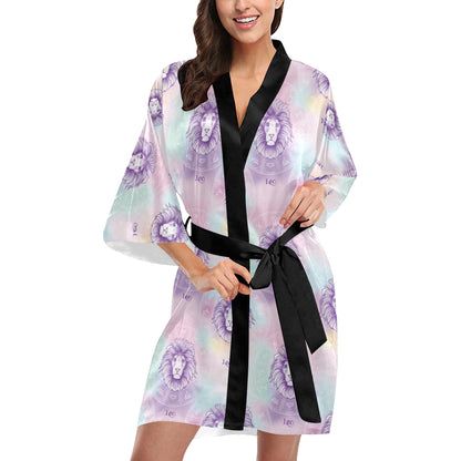 Leo Pattern Print Design 03 Women's Short Kimono