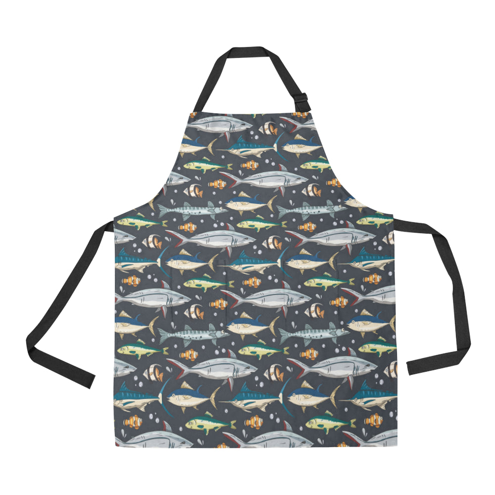 Swordfish Pattern Print Design 04 Apron with Pocket