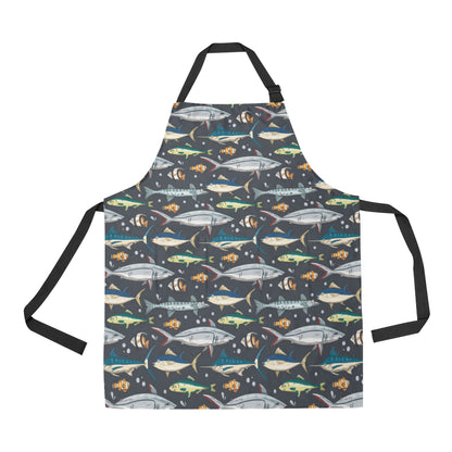 Swordfish Pattern Print Design 04 Apron with Pocket