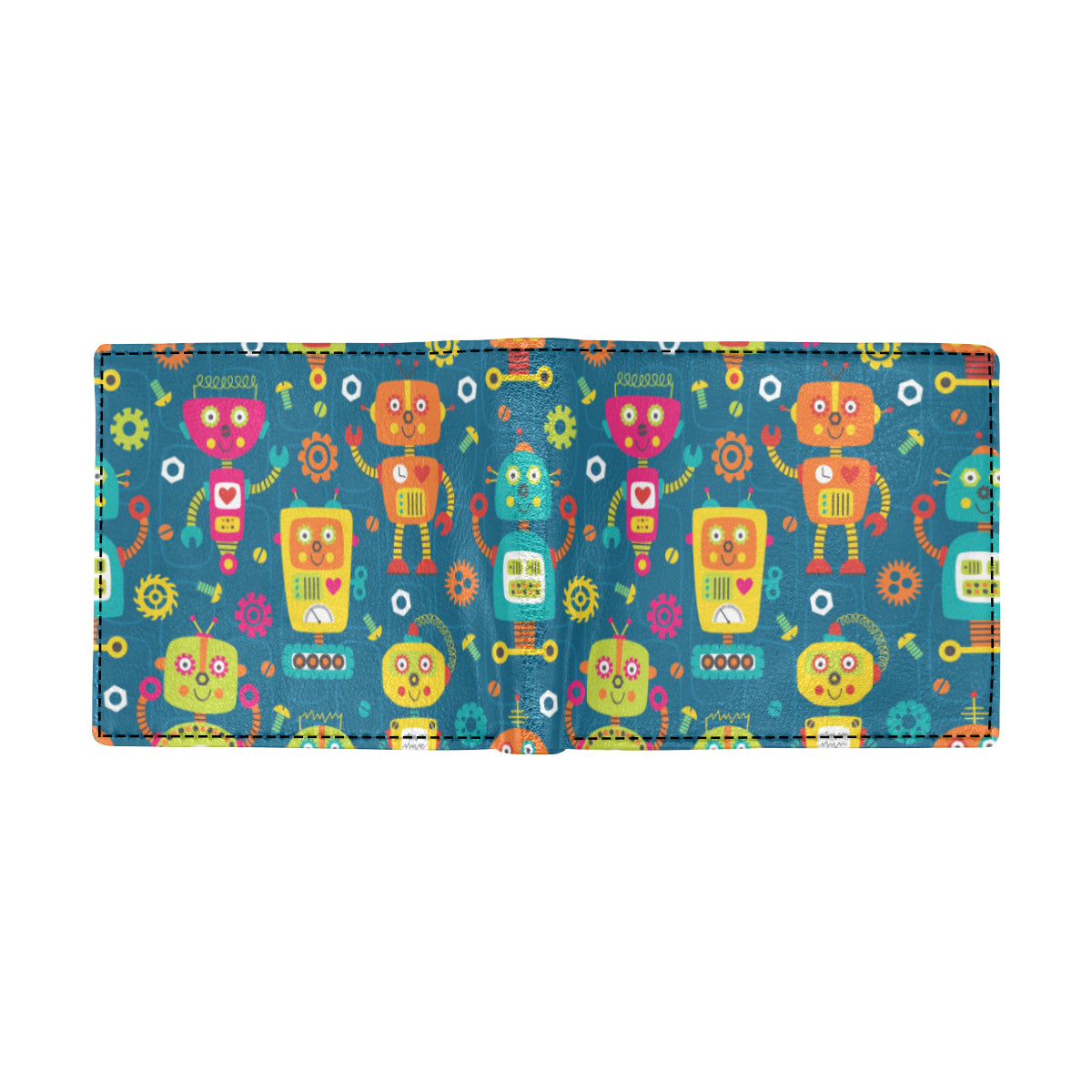 Robot Pattern Print Design A04 Men's ID Card Wallet