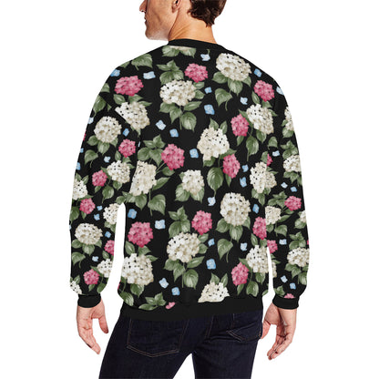 Hydrangea Pattern Print Design HD09 Men Long Sleeve Sweatshirt