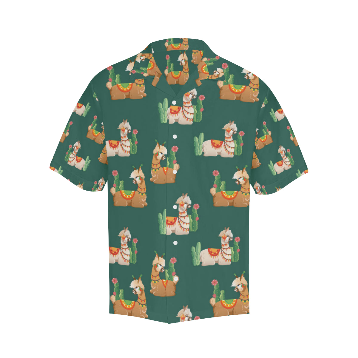 Llama Cactus Pattern Print Design 07 Men's Hawaiian Shirt