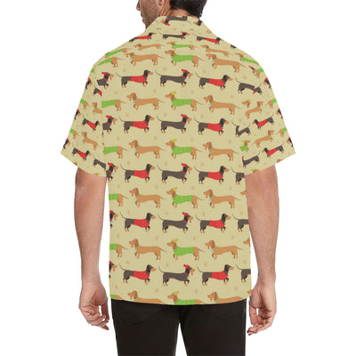 Dachshund Pattern Print Design 06 Men's Hawaiian Shirt