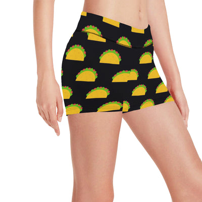 Taco Pattern Print Design TC06 Yoga Shorts