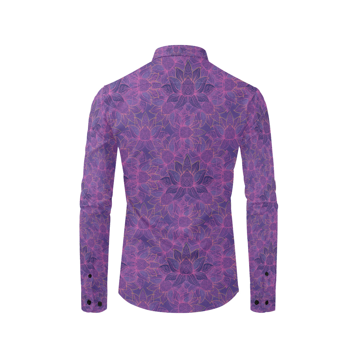Bohemian Lotus Mandala Style Men's Long Sleeve Shirt