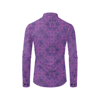 Bohemian Lotus Mandala Style Men's Long Sleeve Shirt