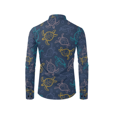 Sea Turtle Baby Print Men's Long Sleeve Shirt