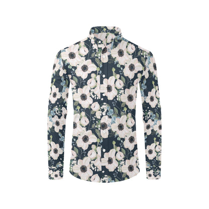 Anemone Pattern Print Design AM02 Men's Long Sleeve Shirt