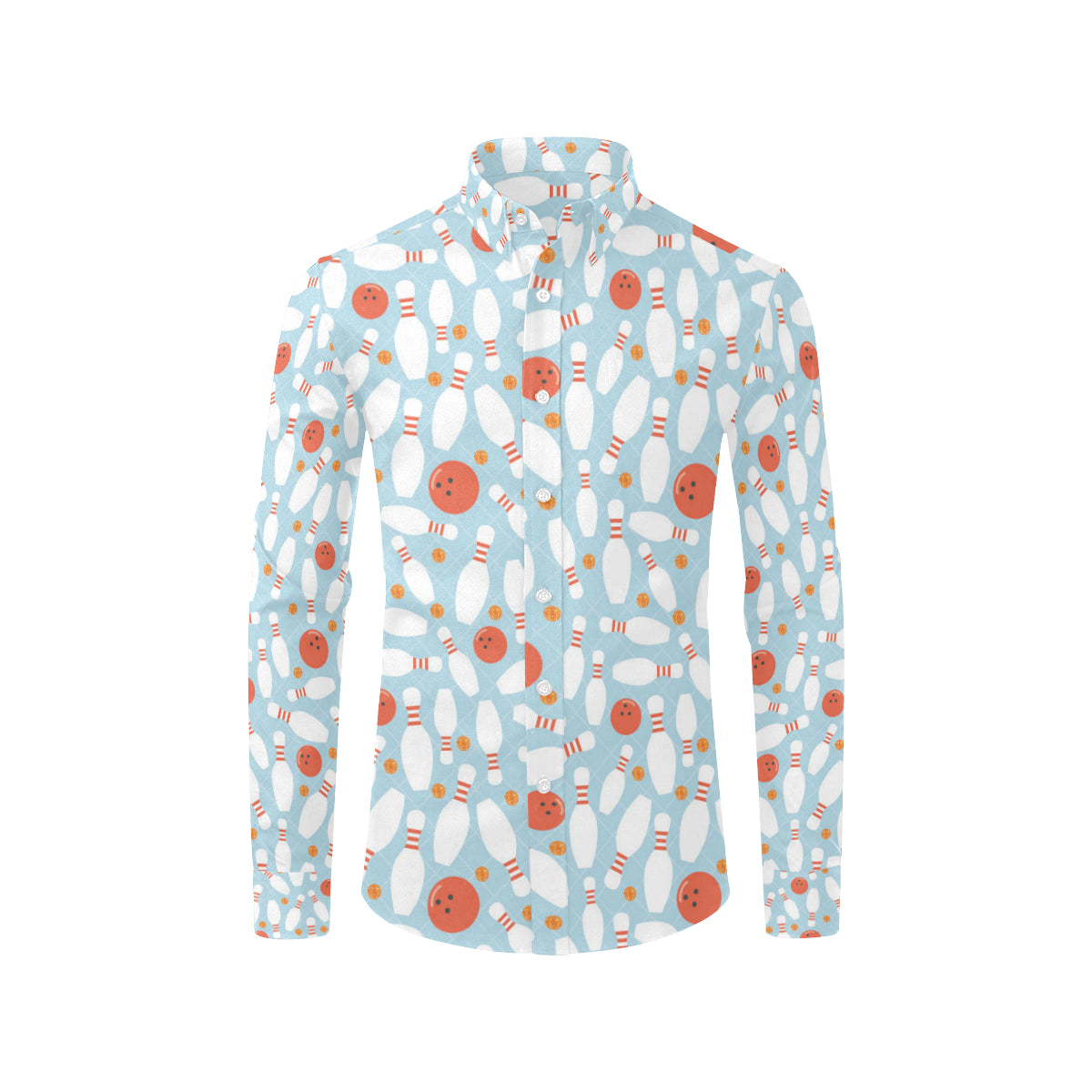 Bowling Pattern Print Design 09 Men's Long Sleeve Shirt