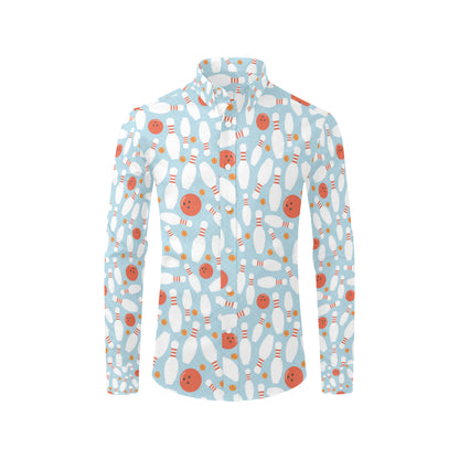 Bowling Pattern Print Design 09 Men's Long Sleeve Shirt
