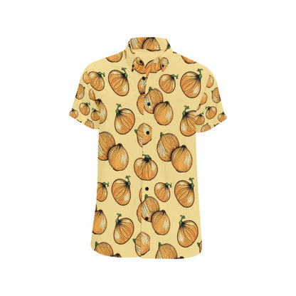 Onion Pattern Print Design A04 Men's Short Sleeve Button Up Shirt