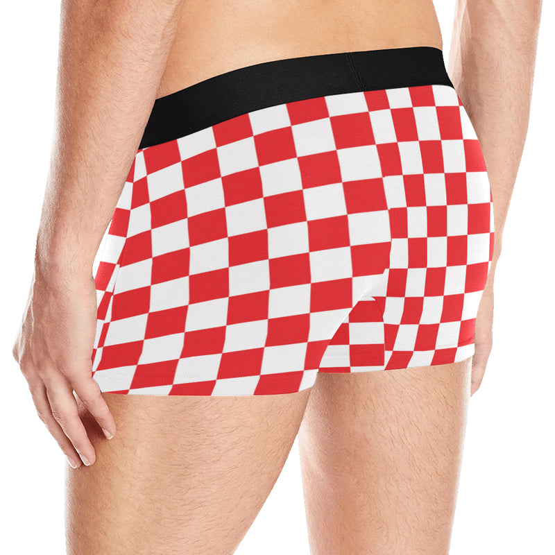 Checkered Red Pattern Print Design 04 Men's Boxer Briefs