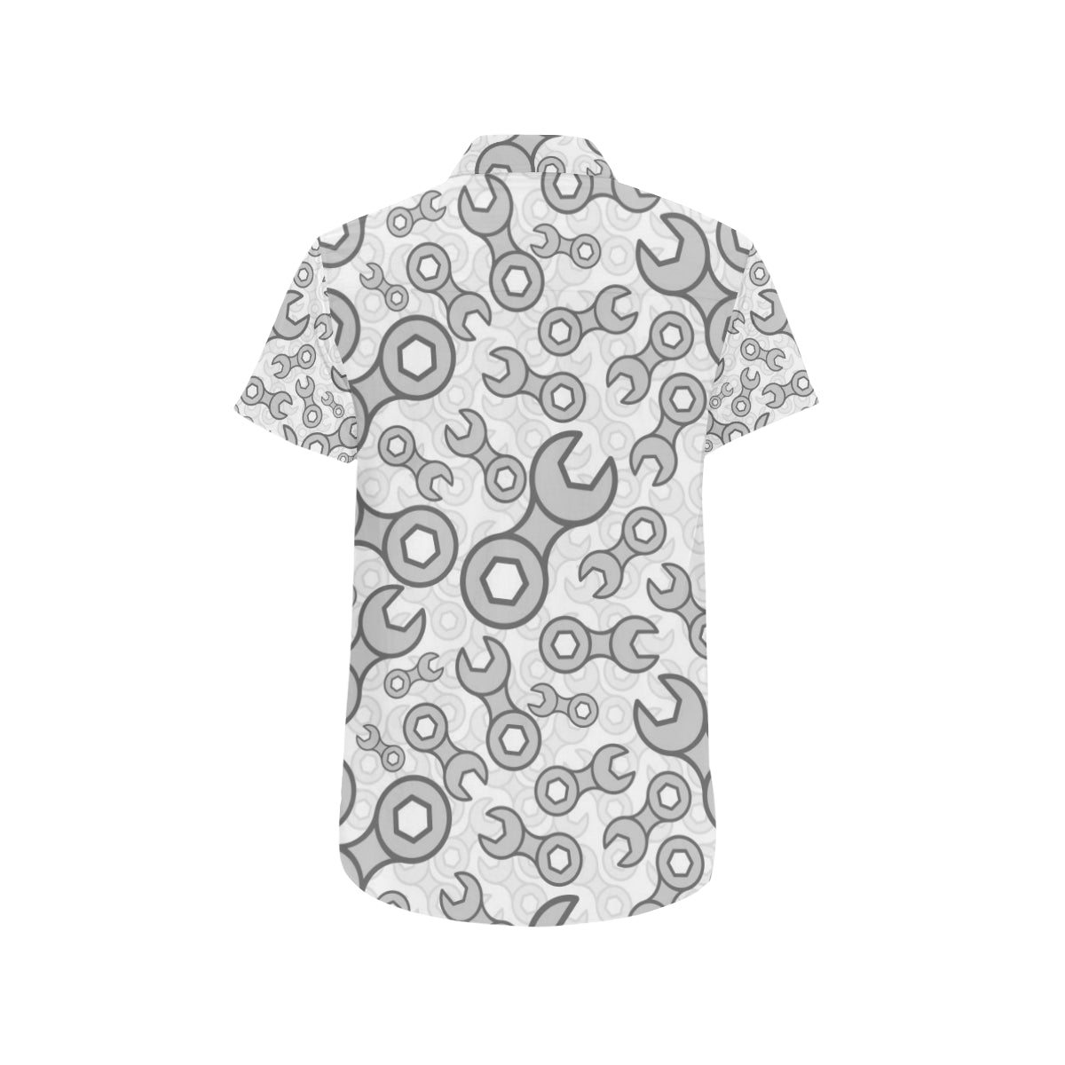 Mechanic Pattern Print Design 05 Men's Short Sleeve Button Up Shirt