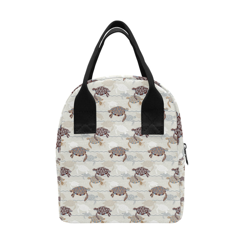 Sea Turtle Pattern Print Design T07 Insulated Lunch Bag