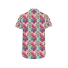 lotus Boho Pattern Print Design LO02 Men's Short Sleeve Button Up Shirt