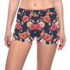 Tropical Flower Pattern Print Design TF020 Yoga Shorts