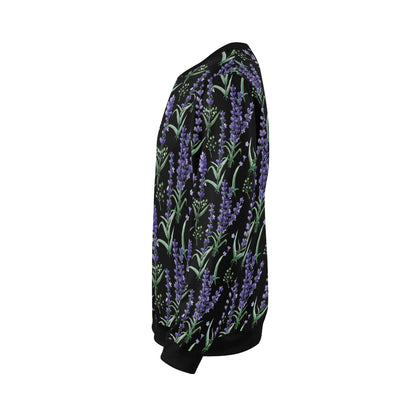 Lavender Pattern Print Design LV01 Men Long Sleeve Sweatshirt