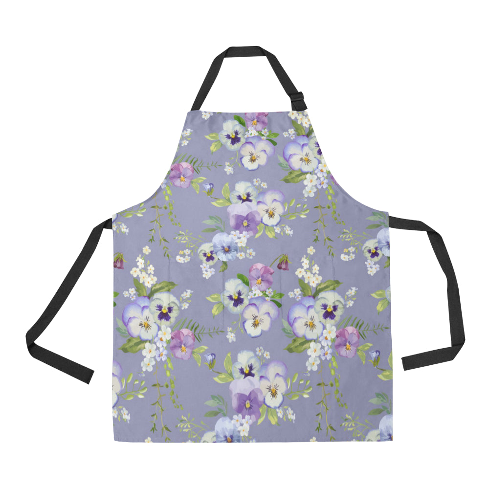 Pansy Pattern Print Design PS05 Apron with Pocket