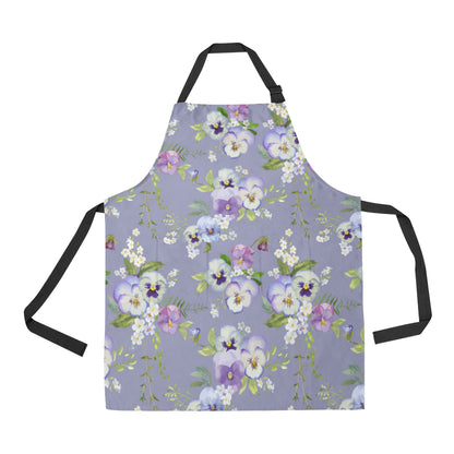 Pansy Pattern Print Design PS05 Apron with Pocket