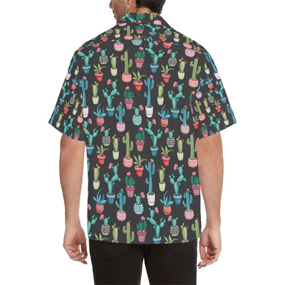 Cactus Pattern Print Design 02 Men's Hawaiian Shirt