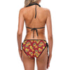 Orange Hibiscus Pattern Print Design HB026 Bikini