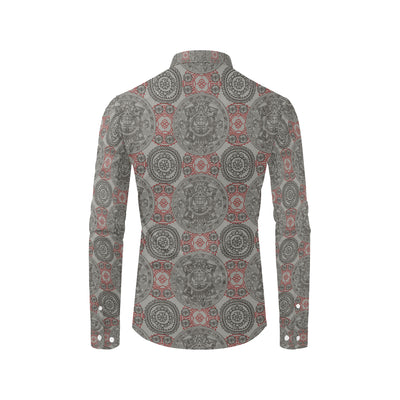 Calendar Aztec Pattern Print Design 04 Men's Long Sleeve Shirt