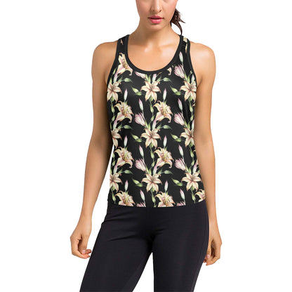 Lily Pattern Print Design LY05 Women's Racerback Tank Top