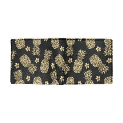 Gold Pineapple Hibiscus Men's ID Card Wallet