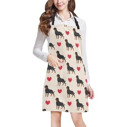 Rottweiler Pattern Print Design A02 Apron with Pocket
