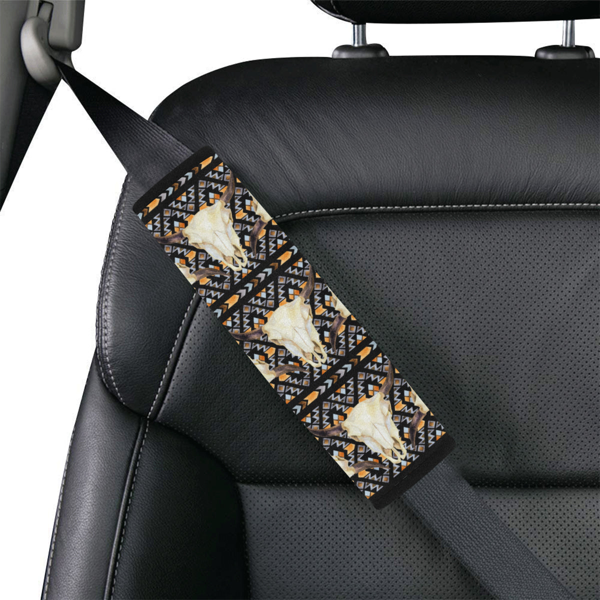 Buffalo Head Pattern Print Design 03 Car Seat Belt Cover
