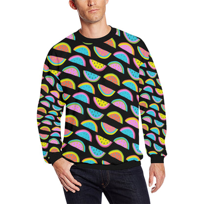 Watermelon Pattern Print Design WM08 Men Long Sleeve Sweatshirt