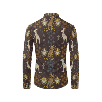 Kangaroos Pattern Print Design 03 Men's Long Sleeve Shirt