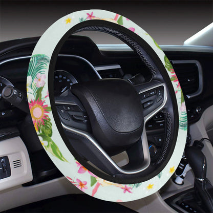 Flamingo Sweet Pattern Steering Wheel Cover with Elastic Edge