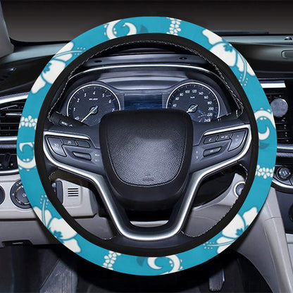 Hawaiian Themed Pattern Print Design H025 Steering Wheel Cover with Elastic Edge