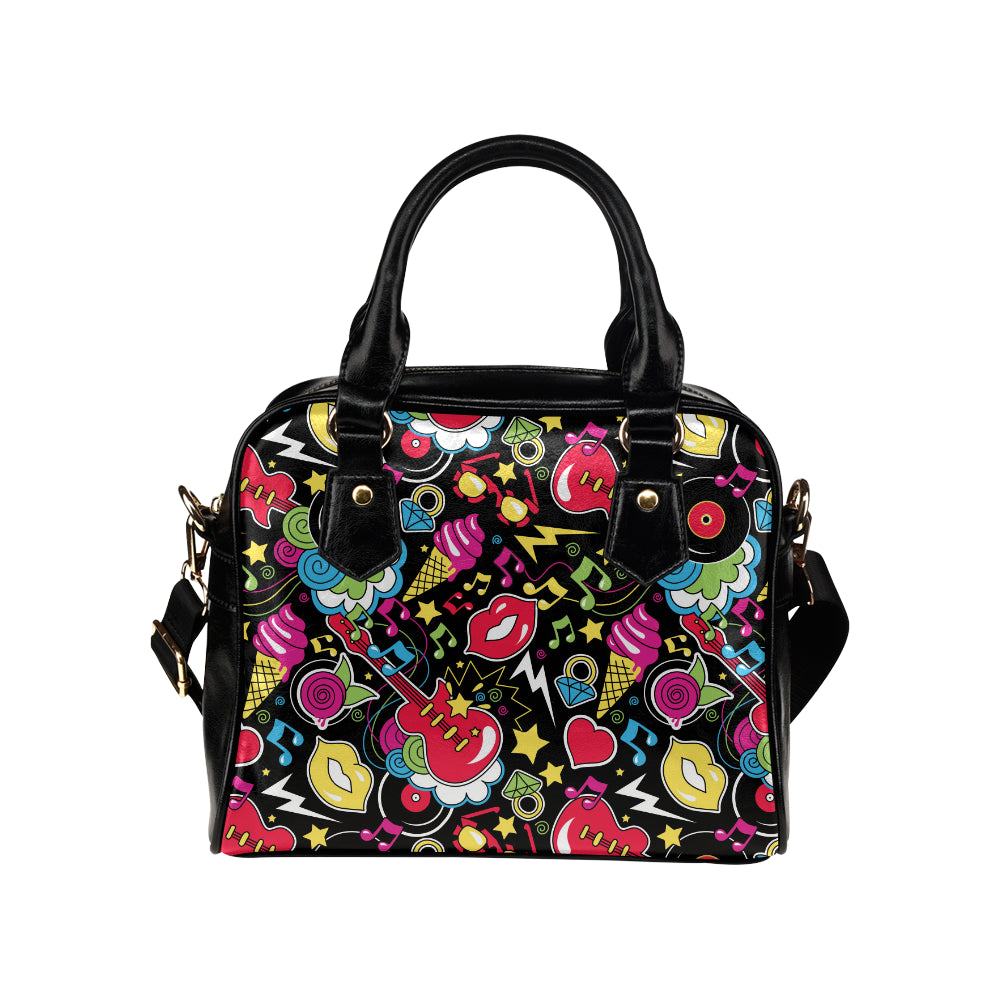 Pop Art Pattern Print Design A04 Shoulder Handbag