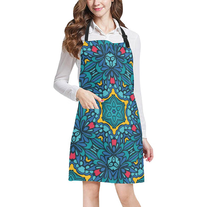 Kaleidoscope Pattern Print Design 04 Apron with Pocket