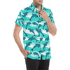 Dolphin Design Print Pattern Men's Short Sleeve Button Up Shirt