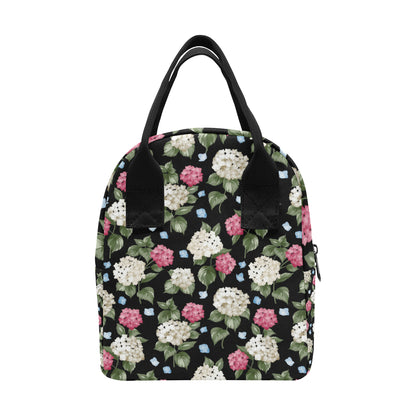 Hydrangea Pattern Print Design HD09 Insulated Lunch Bag